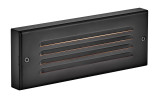 Hinkley Dash LED Flush Step Light 120V Stainless Steel Black 8.75"W x 3.75"H x 1.25"L Louvered 