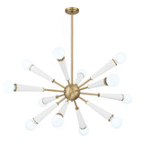 Crystorama Zodiac 12 Light Aged Brass + Matte White Chandelier, Crystorama 3812-AG-MT 2NYDA 
