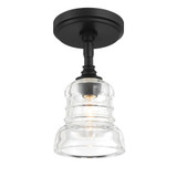 Crystorama Gregory 1 Light Matte Black Semi Flush Mount, Crystorama GRG-1040-MK_CEILING 2NZCG 