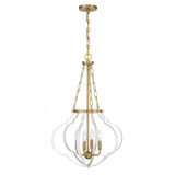 Savoy House Mercer 4-Light Pendant in White and Warm Brass, Savoy House 7-4866-4-142 APUC0 