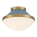 Crystorama Xander 1 Light Vibrant Gold + Blue Flush Mount, Crystorama XAN-8001-VG-BL 2P0AJ 