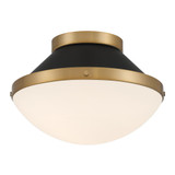 Crystorama Xander 1 Light Vibrant Gold + Matte Black Flush Mount, Crystorama XAN-8001-VG-MK 2P0AL 