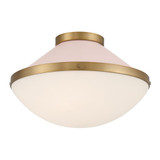 Crystorama Xander 2 Light Vibrant Gold + Blush Flush Mount, Crystorama XAN-8002-VG-BH 2P0AN 