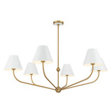 Crystorama Xavier 6 Light Vibrant Gold + White Chandelier, Crystorama XAV-B9319-VG-WH 2P0C5 