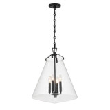 Crystorama Voss 4 Light Matte Black Pendant, Crystorama VSS-7018-MK 2P0A2 