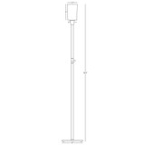 Nina Torchiere, 1-Light, Polished Nickel, Frosted White Cased Glass Shade, 70.5 (2068 21G9P)