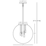 Zoltar Pendant, 6-Light, Antique Brass, Clear Glass, 17"W (2433 27NJ4)