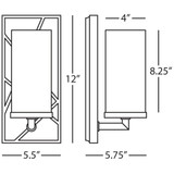Bond Wall Sconce, 1-Light, Driftwood Oak Wood, Blackened Nickel, Frosted White Glass, 12"H (553W 2EKZH)