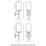 Halo Wall Sconce, 1-Light, Brushed Chrome, White Glass, 13"H (C1324 27FN3)