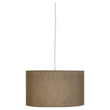 Elena Pendant, 1-Light, Painted White, Mushroom Dupioni Fabric Shade, 18"W (K168 27KLK)