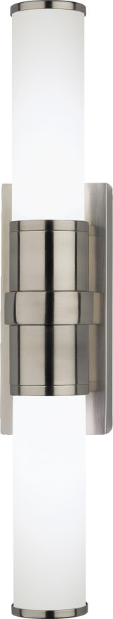 Roderick Wall Sconce, 2-Light, Antique Silver, Frosted White Glass, 16.5"H (B1350 2HLLG)