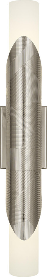 Brut Wall Sconce, 2-Light, Polished Nickel, Frosted White Glass, 25"H (S621 2HLMN)