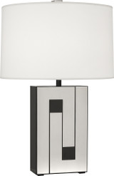 Blox Table Lamp, 1-Light, Black/Polished Nickel, Fabric Hardback Shade, 28.25" Robert Abbey (BK579 2HMN2)
