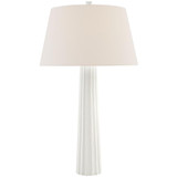 Visual Comfort & Co. Signature Collection Fluted Spire Large Cordless Table Lamp, Visual Comfort & Co. Signature Collection CHA 8906WHT-L-CL DD9D6 