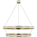 Visual Comfort & Co. Signature Collection Connery 50" Two-Tier Ring Chandelier, Visual Comfort & Co. Signature Collection CHC 1619WHT/AB DD9D9 
