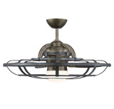 Alsace Fandelier, 1-Light, LED, Reclaimed Wood, Glass Shade, 30"W (26-9536-FD-196 1FTQZ)