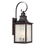 Monte Grande Outdoor Wall Mount Lantern, 3-Light, English Bronze, Glass Shade, 26.75"H, Savoy House (5-259-13 15LRX)