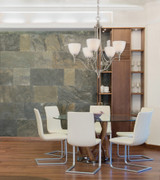 Herndon Chandelier, 5-Light, Satin Nickel, Glass Shade, 26"W, Savoy House (1-1001-5-SN 1JZ7L)