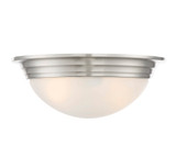Flush Mount, 2-Light, Satin Nickel, Glass Shade, 11"W (6-782-11-SN 1JTFD)