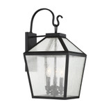 Woodstock Outdoor Wall Lantern, 3-Light, Black, Glass Shade, 23.5"H, Savoy House (5-101-BK 1QWRD)