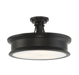 Watkins Semi Flush Mount, 3-Light, Classic Bronze, Glass Shade, 16"W (6-134-3-44 1QXNF)