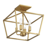 Townsend Semi Flush Mount, 4-Light, Warm Brass, 13"W (6-328-4-322 1QZML)