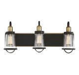 Lansing Bath Vanity Light, 3-Light, English Bronze and Warm Brass, Glass Shade, 24"W, Savoy House (8-1780-3-79 1MZXE)