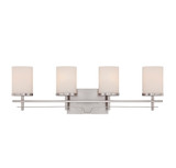 Colton Bath Vanity Light, 4-Light, Satin Nickel, Glass Shade, 28.5"W (8-338-4-SN 1JWDF)