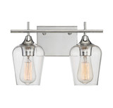 Octave Bath Vanity Light, 2-Light, Polished Chrome, Glass Shade, 13.75"W (8-4030-2-11 1MW1E)