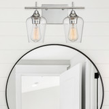 Octave Bath Vanity Light, 2-Light, Polished Chrome, Glass Shade, 13.75"W Savoy House (8-4030-2-11 1MW1E)