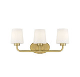 Capra Bath Vanity Light, 3-Light, Warm Brass, Glass Shade, 22"W Savoy House (8-4090-3-322 1R1KH)