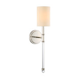 Fremont Wall Sconce, 1-Light, Polished Nickel, Soft White Shade, 21"H Savoy House (9-101-1-109 1K27C)