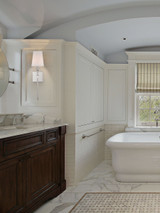 Monroe Wall Sconce, 1-Light, Polished Nickel, Soft White Fabric Shade, 20"H (9-302-1-109 1JX8Z)