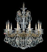 La Scala Chandelier, 10-Light, Heirloom Gold, Clear Heritage Crystal, 28"W (5074-22 1T4RD)
