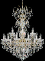 New Orleans Chandelier, 18-Light, Aurelia Gold, Clear Heritage Crystal, 36"W (3660-211H 17QVUN)