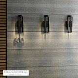 Turbo Outdoor Wall Sconce, 1-Light, LED, Black, 18"H (700OWTUR83018CBUNVS 703P4CJ)