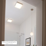 Boxie Outdoor Flush Mount, 1-Light, LED, Satin Nickel, 9"W (700BXLS-LED 703TCWM)