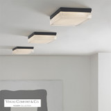 Boxie Outdoor Flush Mount, 1-Light, LED, Antique Bronze, 9"W (700BXLZ-LED3 703TDRZ)