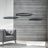 Fiama Chandelier, 1-Light, LED, Black, 24"W (700FIA24B-LED930 703TERE)