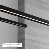 Dyna Linear Chandelier, 1-Light, LED, Anodized Black, Acrylic Light Panel, 47.5"W (700LSDYNAR4PB-LED927 70DR1NG)