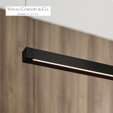 Dyna Linear Chandelier, 1-Light, LED, Anodized Black, Acrylic Light Panel, 47.5"W (700LSDYNAR8PB-LED927 70DR1NN)