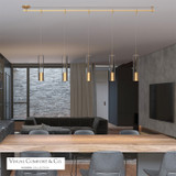 Captra Pendant, 2-Light, Brass, 14"H (700MOCPTCR 70DY8XN)