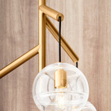 Sedona Single Chandelier, 4-Light, LED, Aged Brass, Transparent Glass, 24.5"W (700SDNMPR1CR-LED927 70E7GVE)