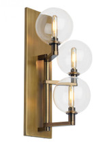 Gambit Triple Wall Sconce, 3-Light, LED, Aged Brass, 17.5"H (700WSGMBTCR-LED927 70P978W)