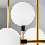 Viaggio Chandelier, 12-Light, Black/Brass, Round Glass Globes, 30.25"W (700VGOOR 70P6CJH)