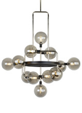 Viaggio Chandelier, 12-Light, Chrome, Round Glass Globes, 30.25"W (700VGOSN 70P6CJK)