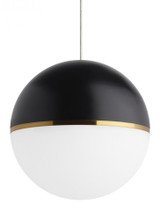 Akova Grande Pendant, 1-Light, Black, 13.75"W (700TDAKV13BR 70P9D5R)