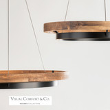 Grace Chandelier, 1-Light, LED, Matte Black/Weathered Oak Wood, 36"W (700GRC36BW-LED930 70P9E3W)
