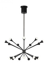 Lody Chandelier, 18-Light, 2-Tier, LED, Matte Black, Acrylic, 32"W (700LDY18B-LED930 70P9E58)