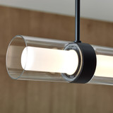 Wit Linear Chandelier, 1-Light, LED, Black, Glass, 70"W (700LSWIT6B-LED930 70P9F5F)